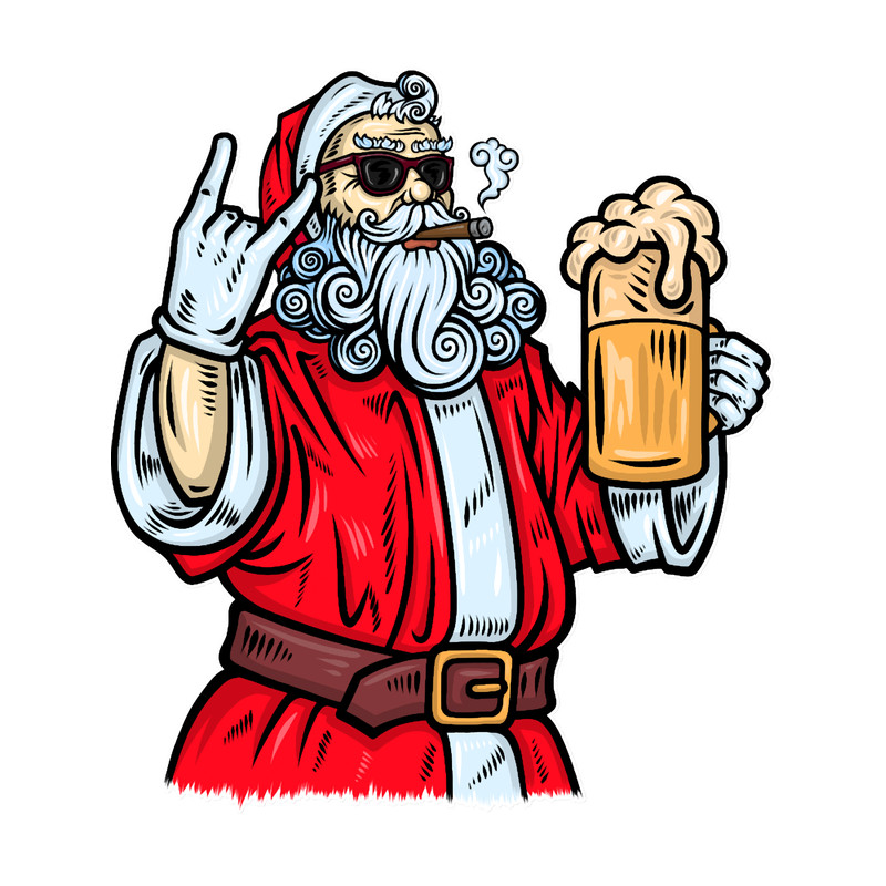 Bad Santa Claus, Rock, Beer and Cigar .png