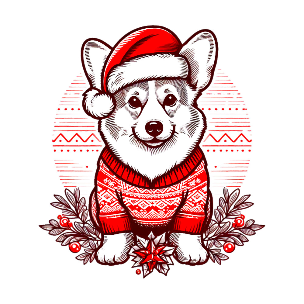 Corgi Dog Christmas Sweater .png