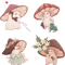 Four Vibrant Mushrooms Friends .png