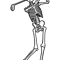 Golf Funny Golfing Skeleton Golfer Halloween Pattern  .png