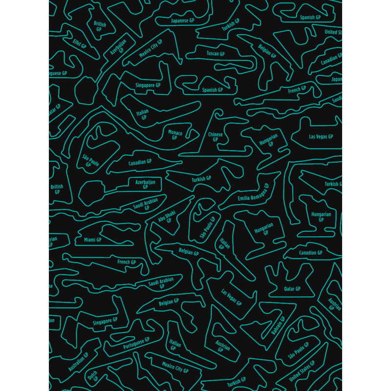 Formula 1 Black And Teal 2023-2024 Race Tracks Pattern.png