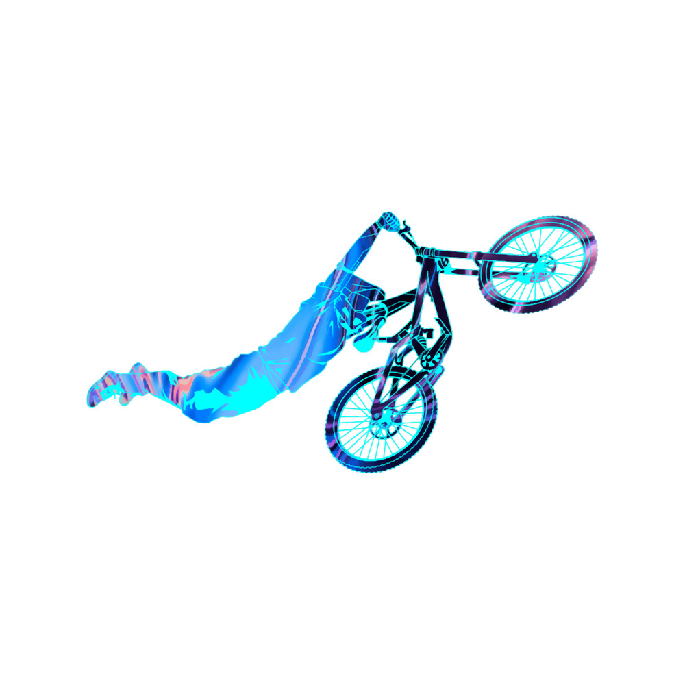Flying Superman Bike Trick in Blue Acrylic Marble Design.png