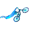 Flying Superman Bike Trick in Blue Acrylic Marble Design.png