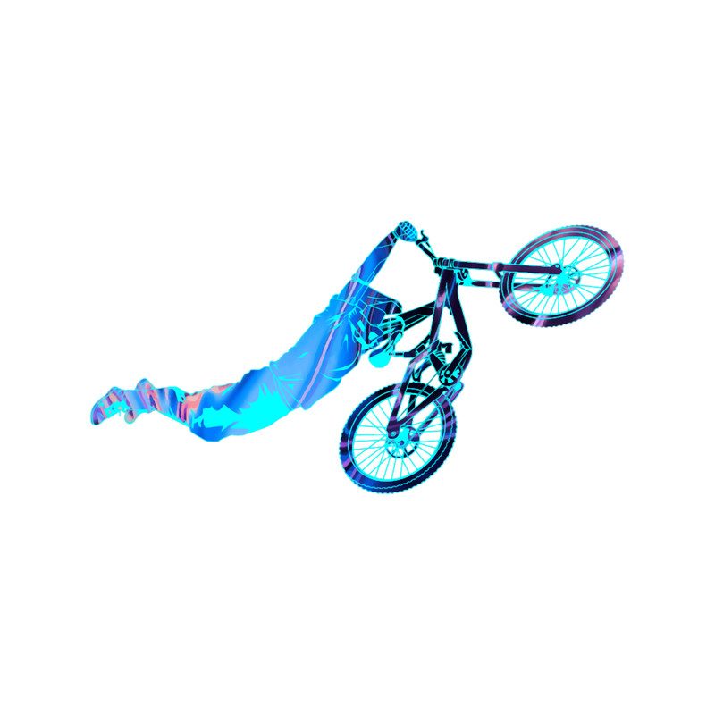 Flying Superman Bike Trick in Blue Acrylic Marble Design.png