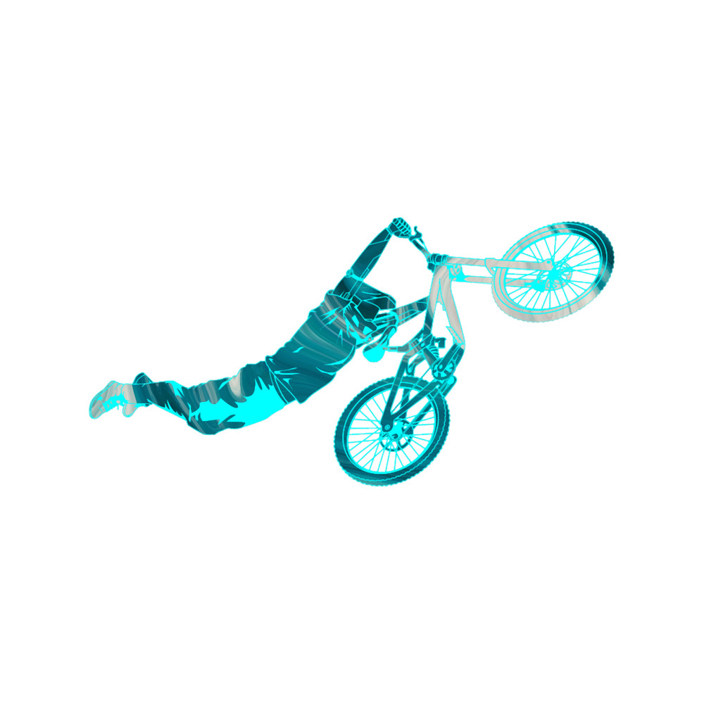 Flying Superman Bike Trick in Green Acrylic Marble Design.png