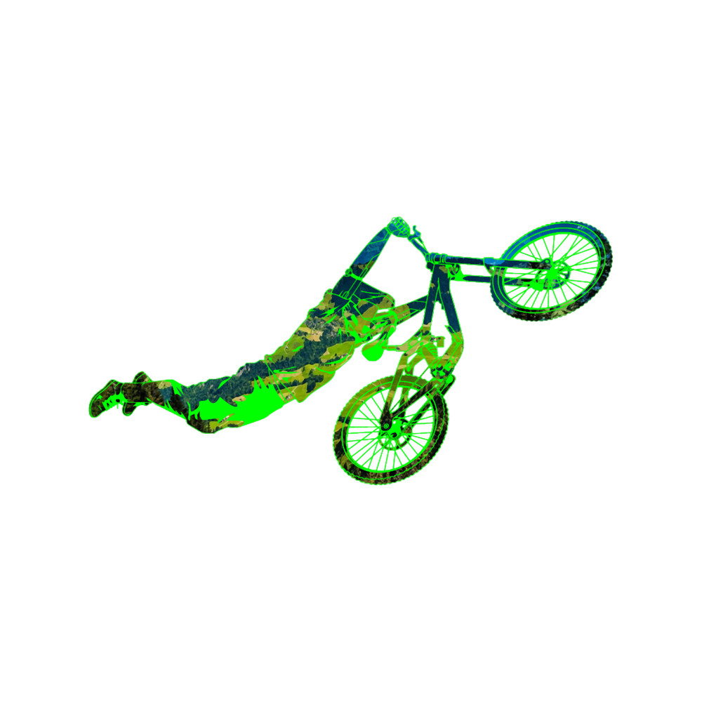 Flying Superman Bike Trick in Green Hills Design.png