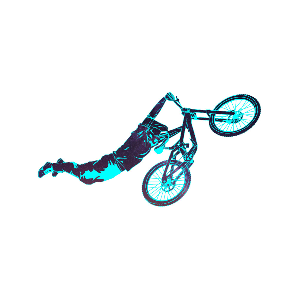 Flying Superman Bike Trick in Purple Starry Sky .png