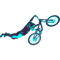 Flying Superman Bike Trick in Purple Starry Sky .png