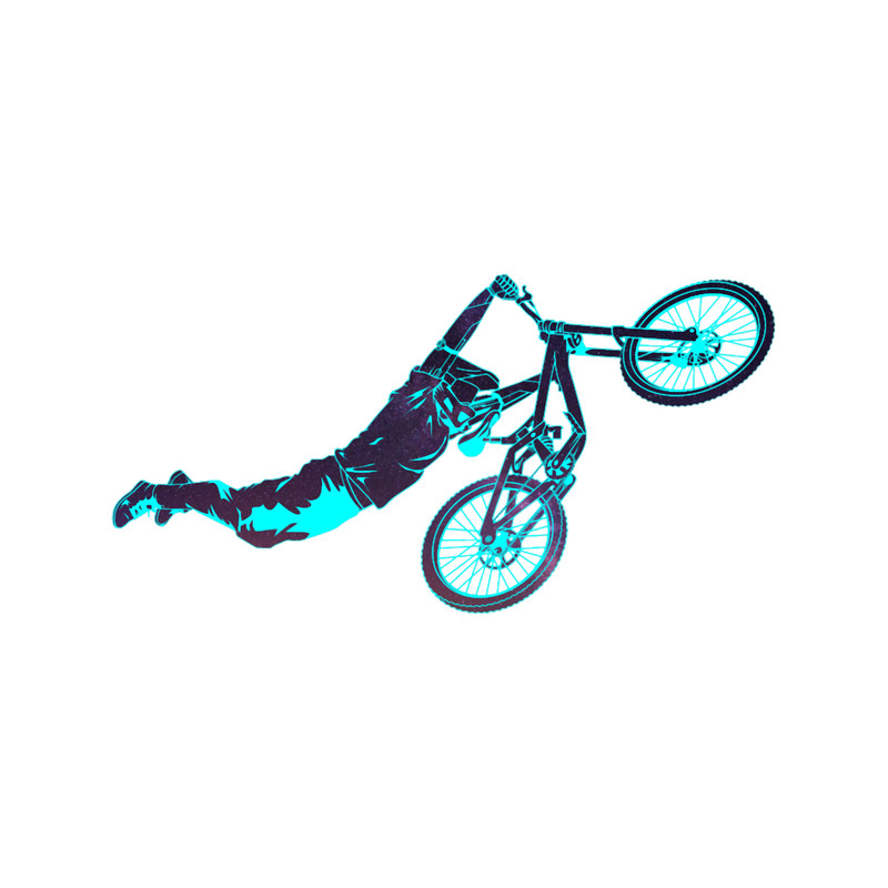 Flying Superman Bike Trick in Purple Starry Sky .png