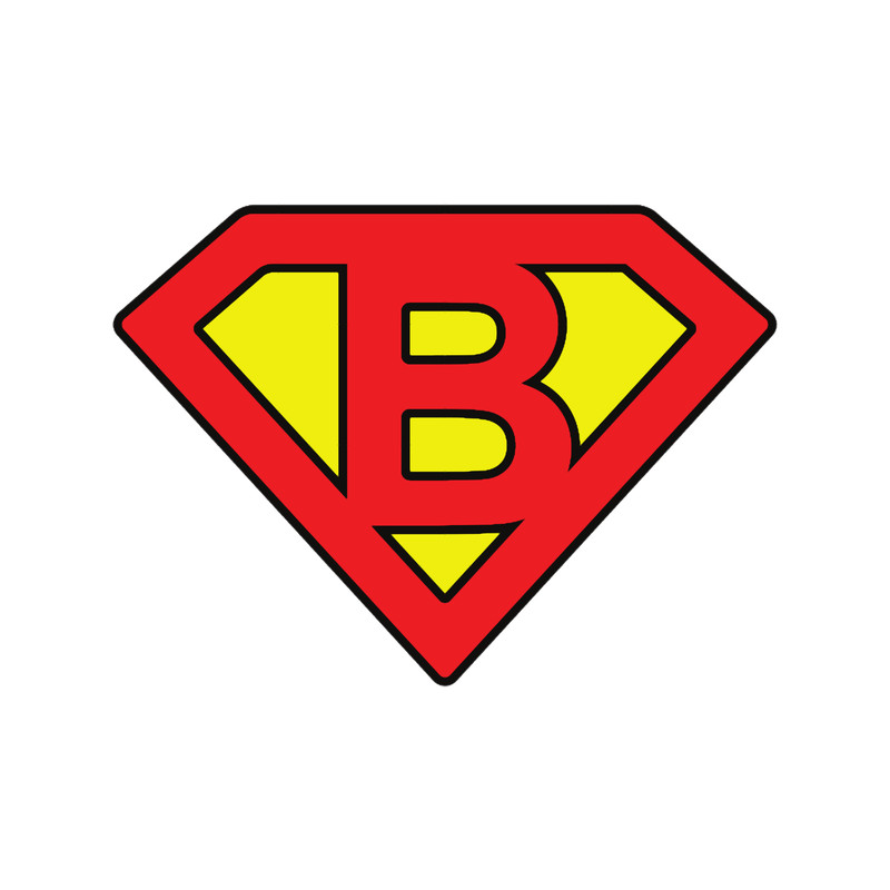 Superman With Your Name - First Letter Of Your Name - Letter B .png