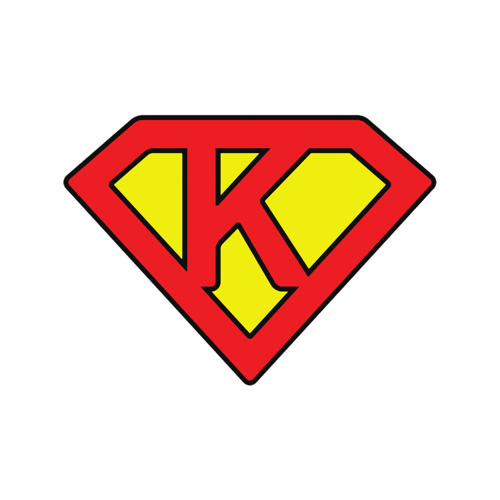 Superman With Your Name - First Letter Of Your Name - Letter K .png