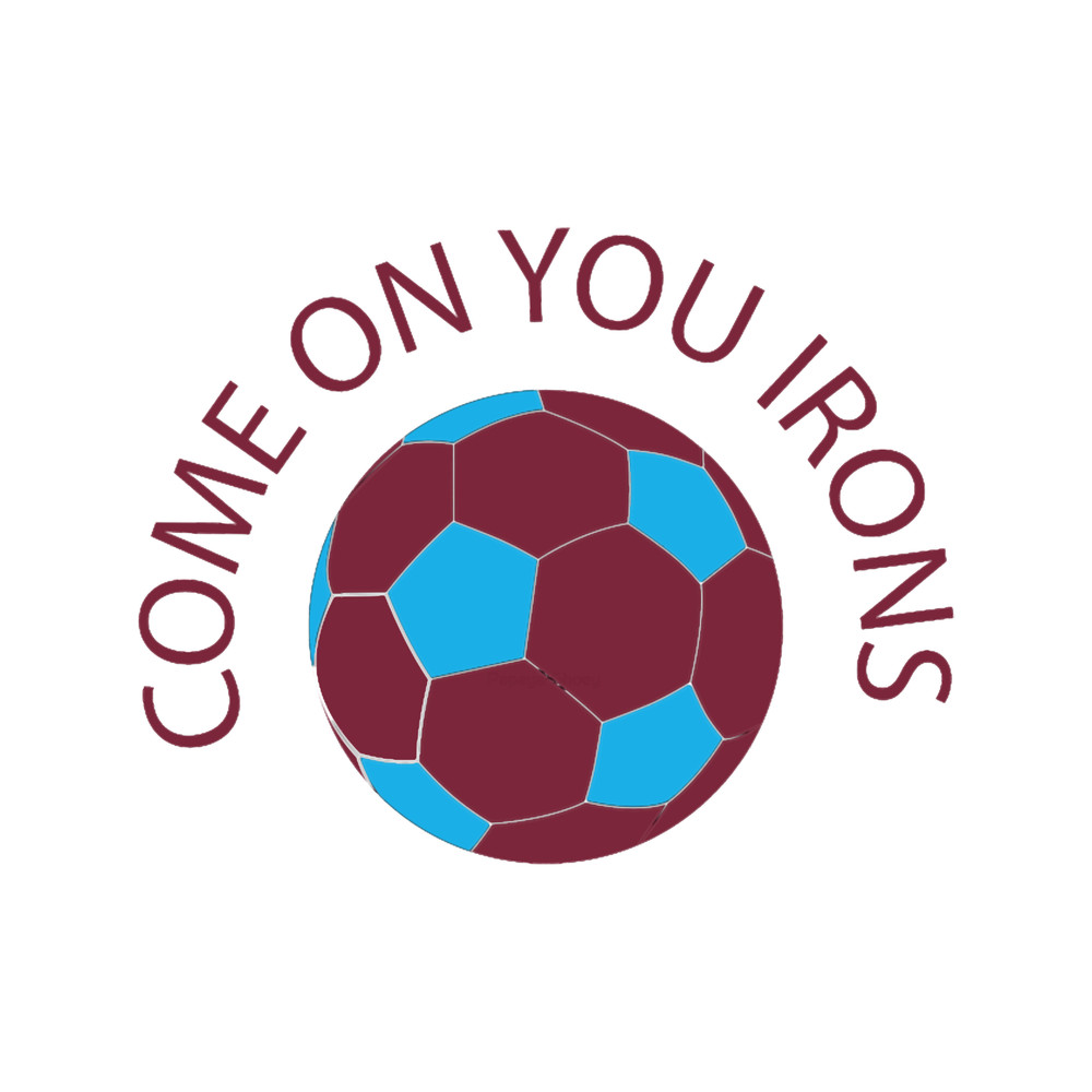 Come on you Irons with west ham colour football.png