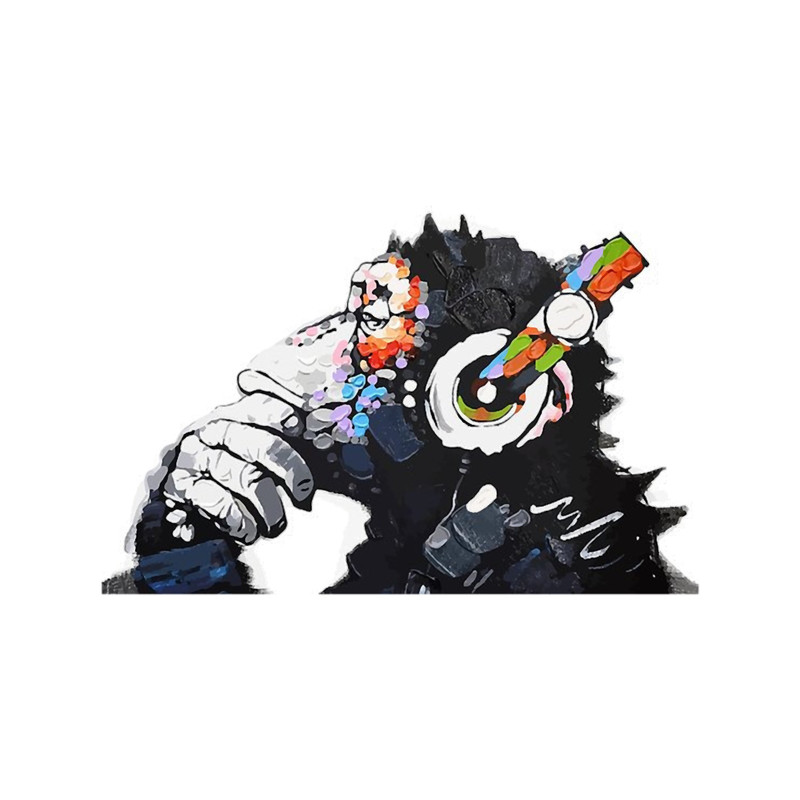 Banksy Funky Monkey DJ headphones graffiti street art.png