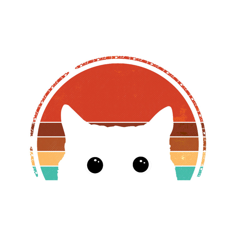 Black Cat Peeking Sunset Vintage.png