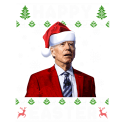 santa joe biden happy easter ugly christmas sweater