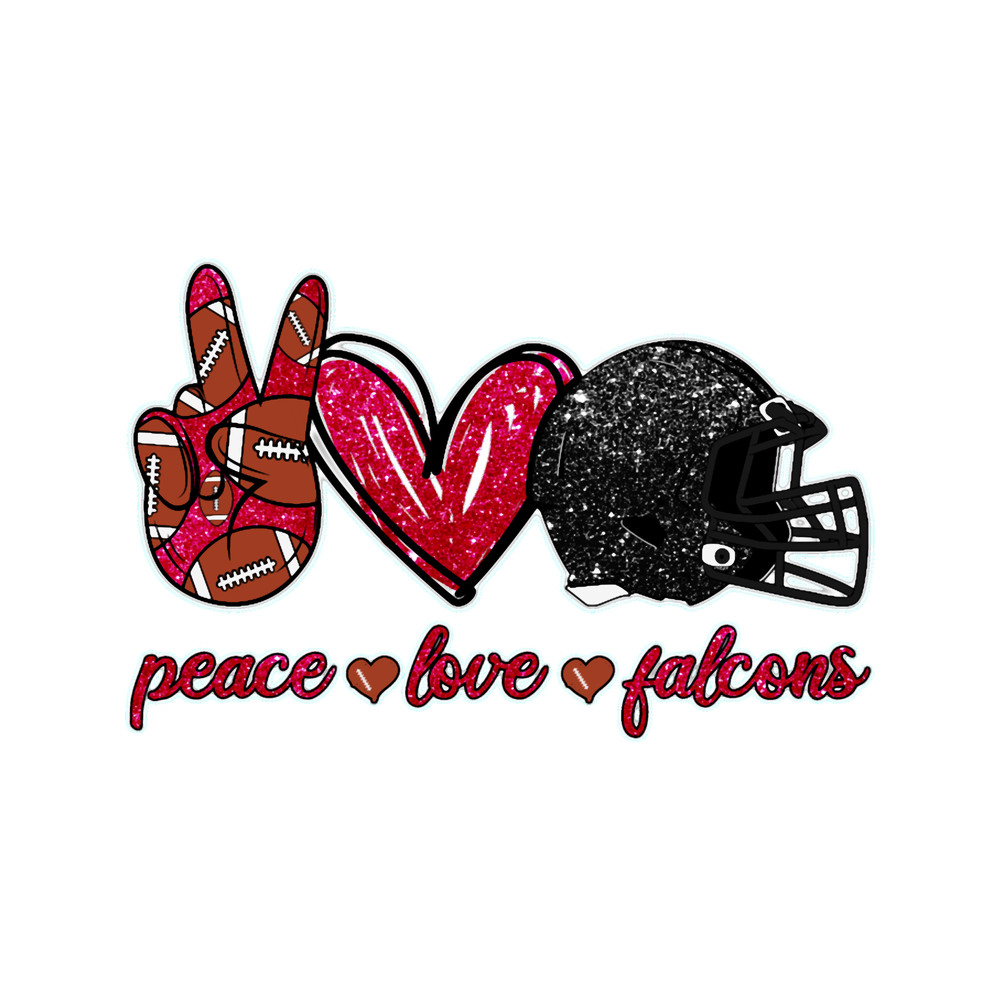 Peace Love Falcons - Football Team Active .png