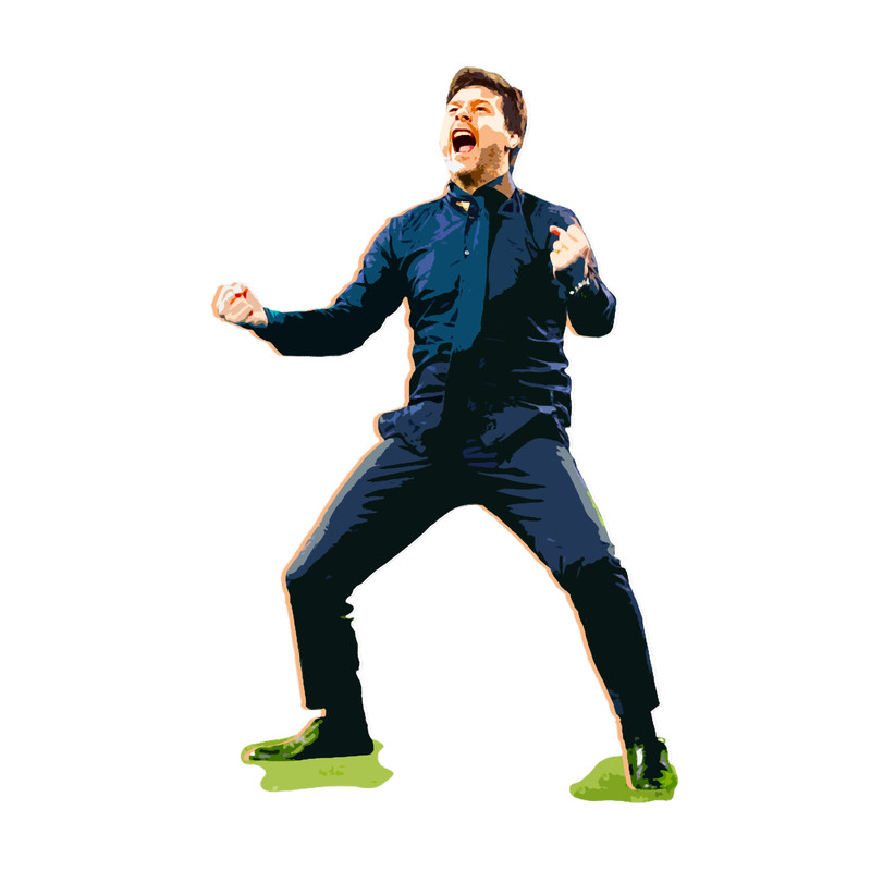 Mauricio Pochettino Ajax Tottenham Goal Celebration Illustration Art.png