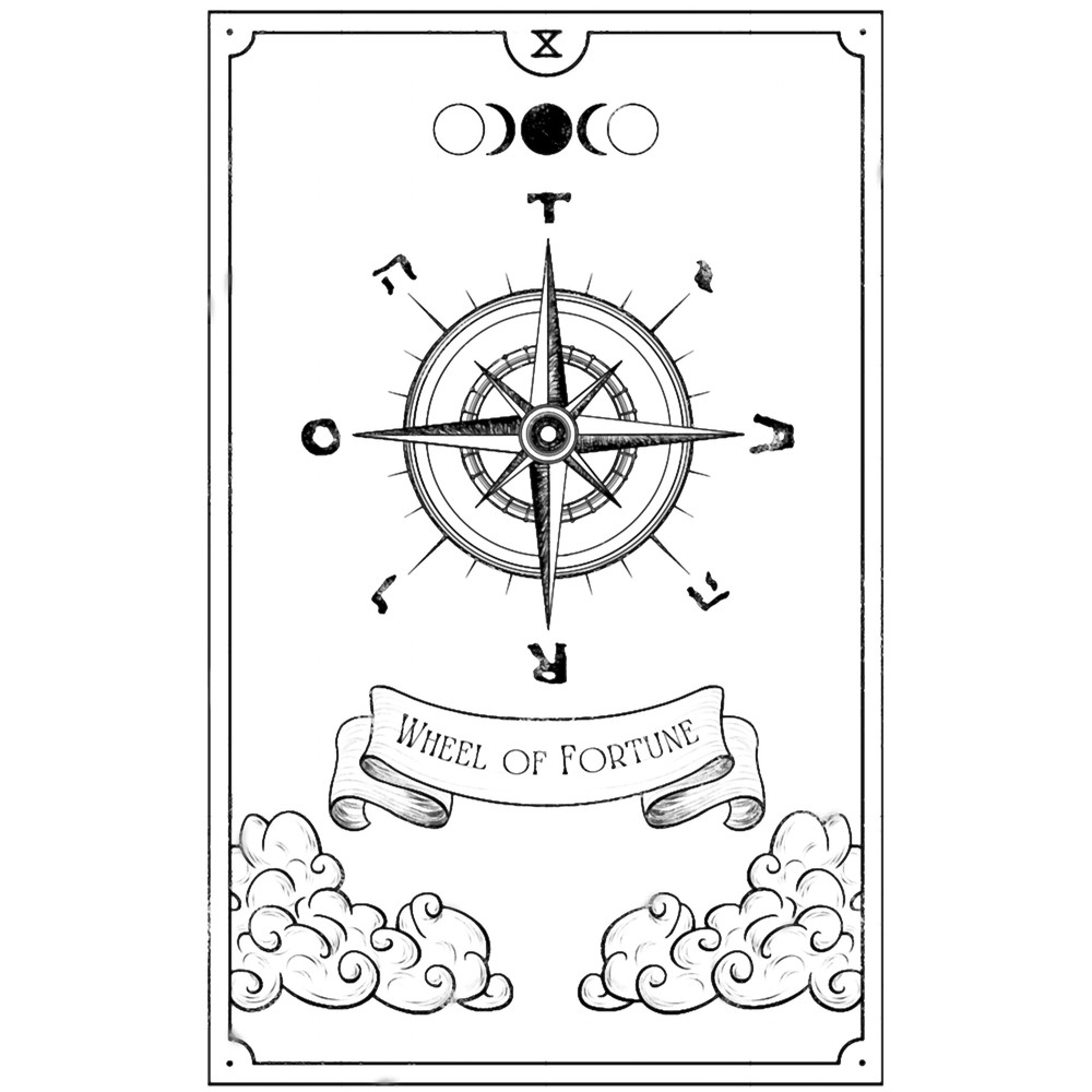 Nautical Tarot Card - Wheel of Fortune - Lines (Black).png