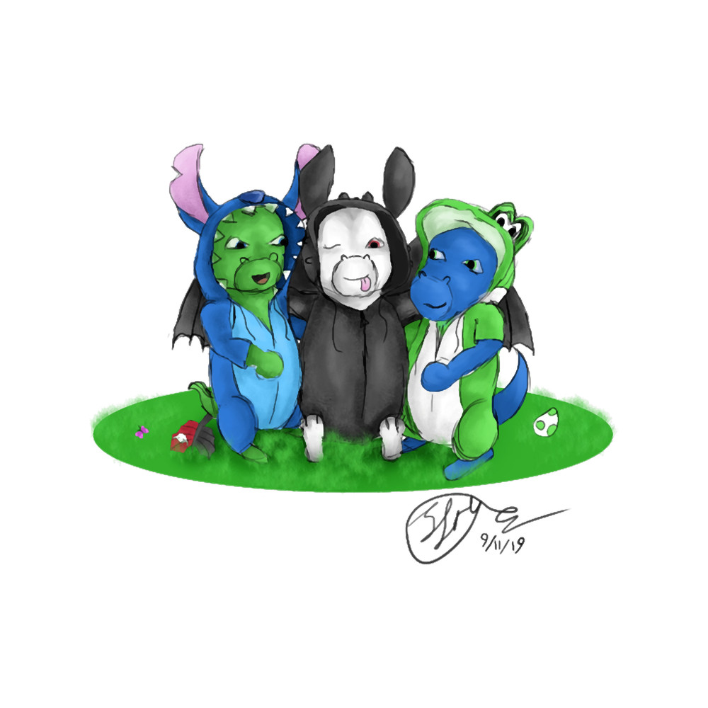 stitch, toothless and yoshi.png