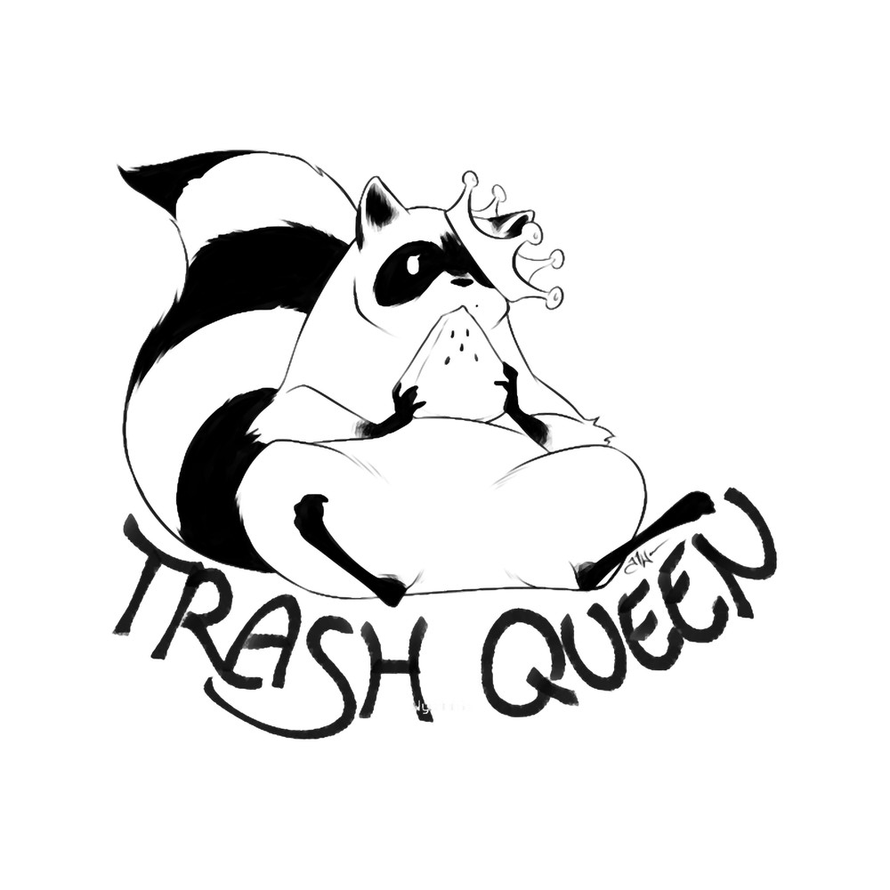 Summertime Trash Queen B_amp_W .png