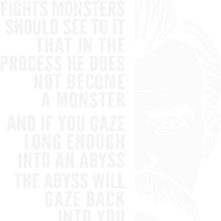 friedrich nietzsche inspirational quote the abyss will gaze back into you