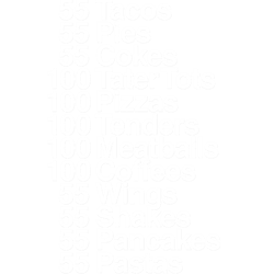 55 burgers 55 fries 55 tacos 55 pies