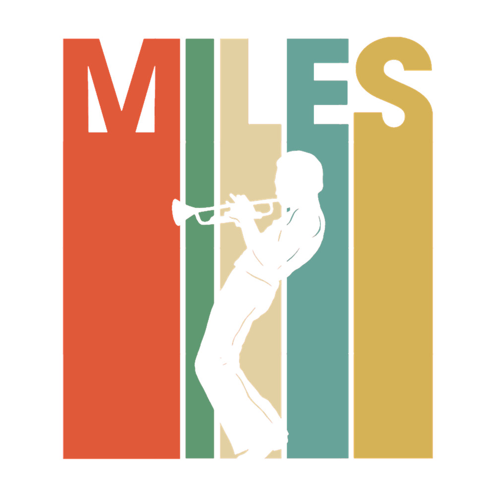 Retro Miles Davis Trumpet Blue Music Gift.png