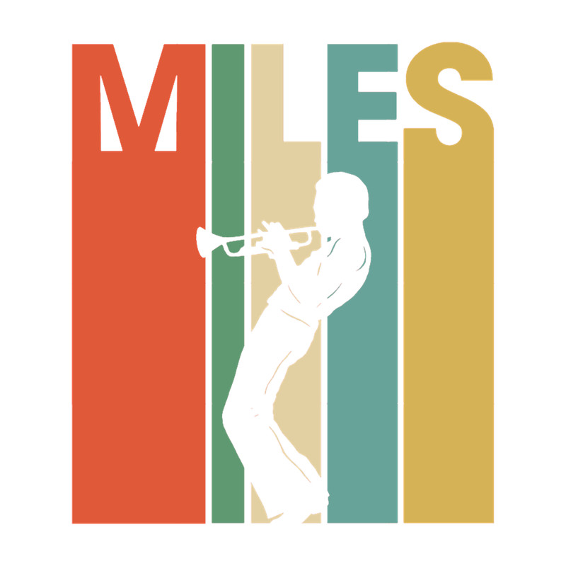 Retro Miles Davis Trumpet Blue Music Gift.png