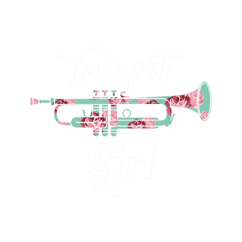 Trumpet Girl Cute Floral Gift for Player .png