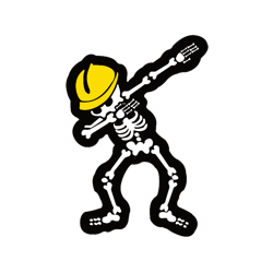skeleton hat , funny hard hat