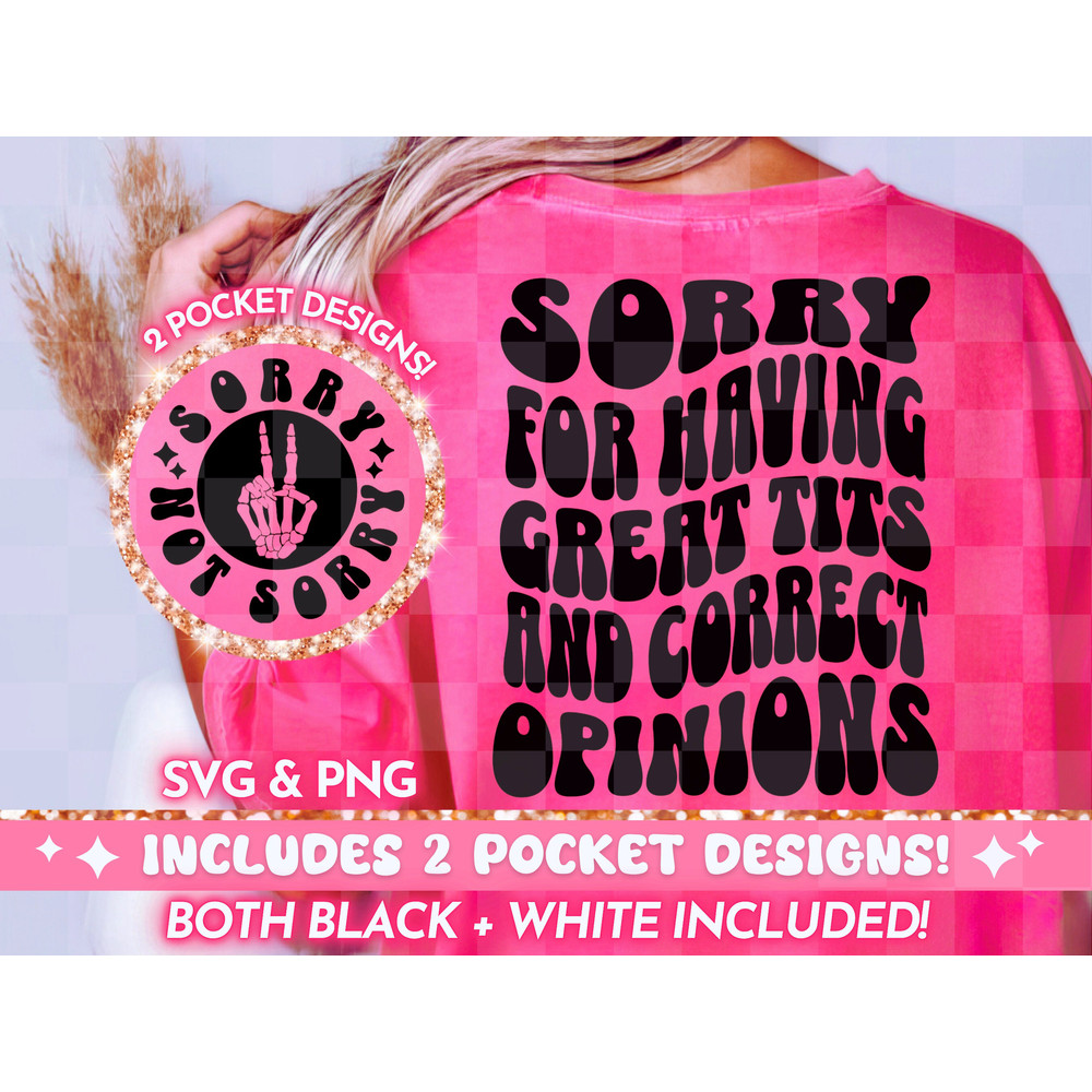 Great Tits And Correct Opinions PNG SVG, Funny Retro Adult Humor Funny Quote Svg Png Design, Sarcastic Wavy Letters T-Shirt PNG For Women.jpg