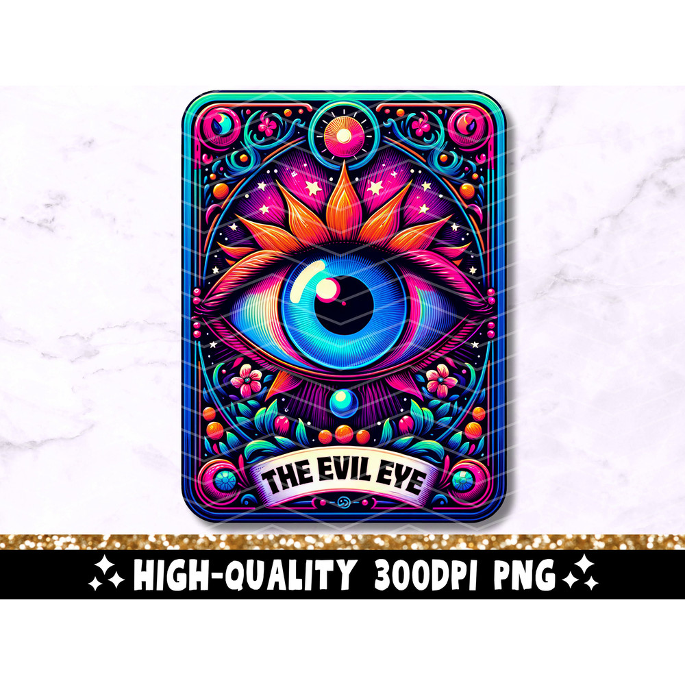 The Evil Eye Tarot Card PNG Sublimation Design, Witchy Vibes Celestial Mati Cool Trendy T-Shirt Mug PNG File, Mal De Ojo Digital Download 1.jpg