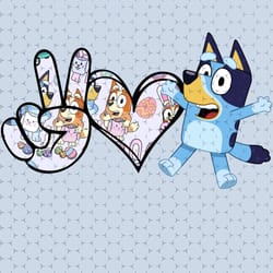 peace love bluey png, bluey bingo png