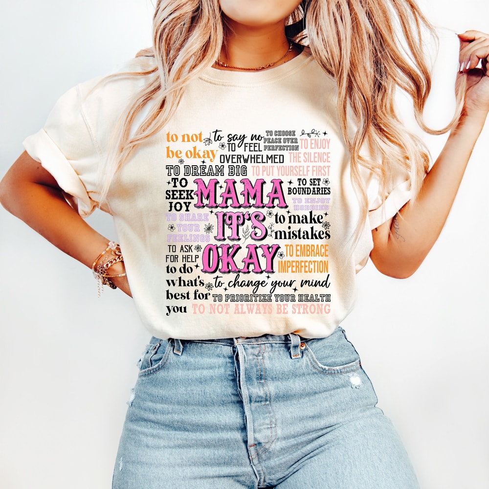 Mama It's Okay PNG, Motherhood png, Mental Health PNG, Mother's Day Png, Digital Download Png, Mom Shirt Design,Retro Boho Mama png.jpg