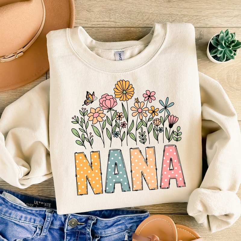 Nana Png, Wildflowers Nana png, Nana with Flowers Png, Sublimation Design, Wildflower Png, Digital Download Png, Mother's Day Png, Grandma.jpg