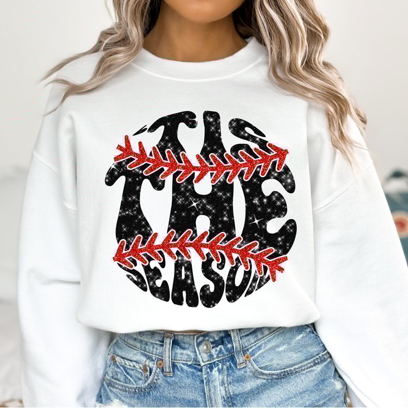 Tis The Season Baseball PNG, Glitter Baseball PNG, Sublimation Design, Digital Download Png, Sports PNG.jpg