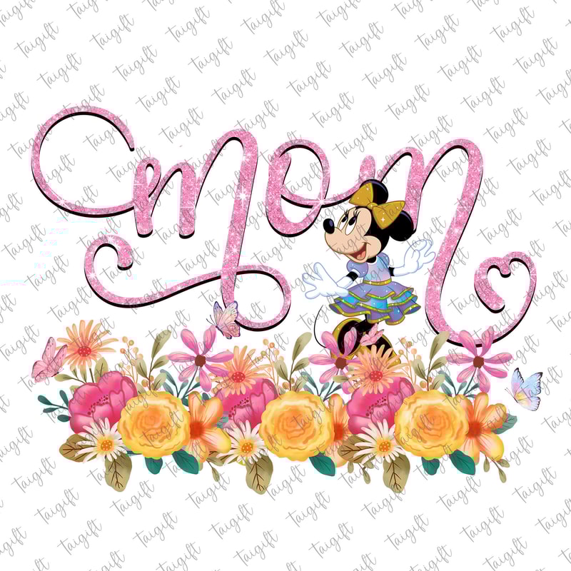 Floral Mom Mouse Png, Happy Mother's Day Png, Mama Mouse Png, Mama Mini Mouse Sublimation, Mama Life Png, Best Mom Ever Png, Gift for Mom.jpg