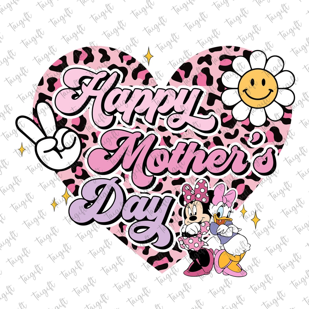 Happy Mother's Day Png, Leopard Heart, Mother's Day Png, Retro Motherhood Png, Mouse and Friends, Funny Mom Png, Mama Life Png, Gift for Mom.jpg
