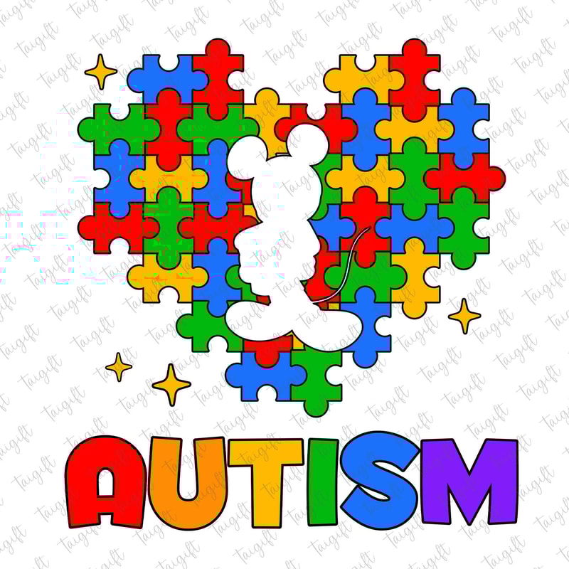 Mouse Autism Heart Puzzle Piece Svg, Autism Awareness Svg, Mouse And Friends, Autism Acceptance, 2nd April, Cartoon Autism, Autism Support.jpg