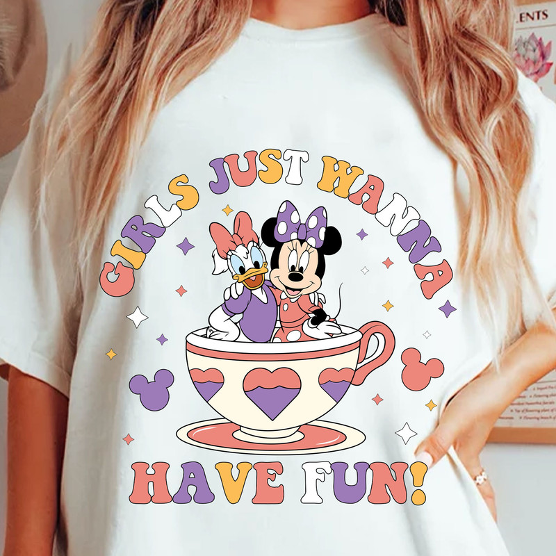 Girls Just Wanna Have Fun Png, Miss Mouse and Friend Png, Retro Best Friends Png, Miss Mouse and Miss Duck Pose, Besties Png, Friendship Png.jpg