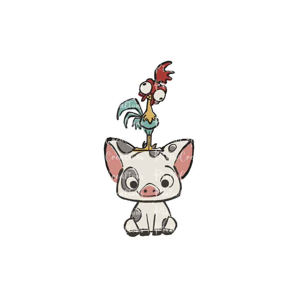 Retro Pua And Heihei Moana Png, Moana Png, Pua And Heihei Png, Pua Png, Hei Hei Png, Only Png, Digital File.jpg