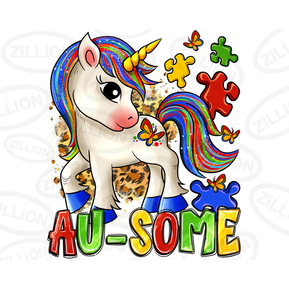 Au-some unicorn png sublimation design download, Autism Awareness png, Autism unicorn png, Autism puzzle png, sublimate designs download.jpg