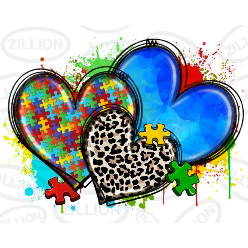 Autism hearts png sublimation design download, Autism Awareness png, Autism puzzle pieces png, Autism png, sublimate designs download.jpg