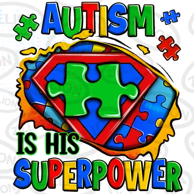 Autism is his superpower ripped tshirt png sublimation design download, Autism Awareness png, Autism puzzle png, sublimate designs download.jpg