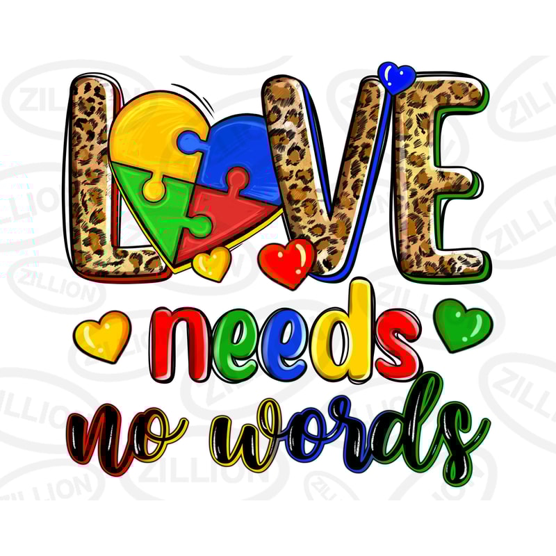 Love needs no words png sublimation design download, Autism Awareness png, Autism png, western love png, sublimate designs download.jpg