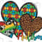 Autism Hearts Leopard Cowhide Png Sublimation Design, Autism Puzzle Heart Png, Autism Leopard Heart Png, Autism Cowhide Heart, Download.jpg