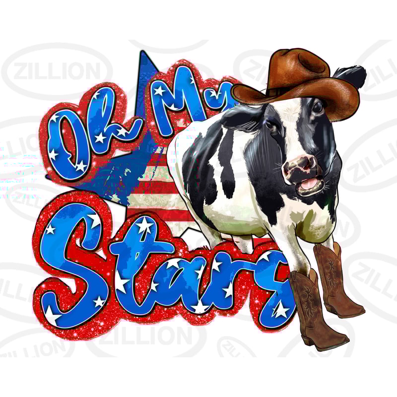 Oh my stars cow png sublimation design download, Independence Day png, 4th of July png, USA flag star png, sublimate designs download.jpg