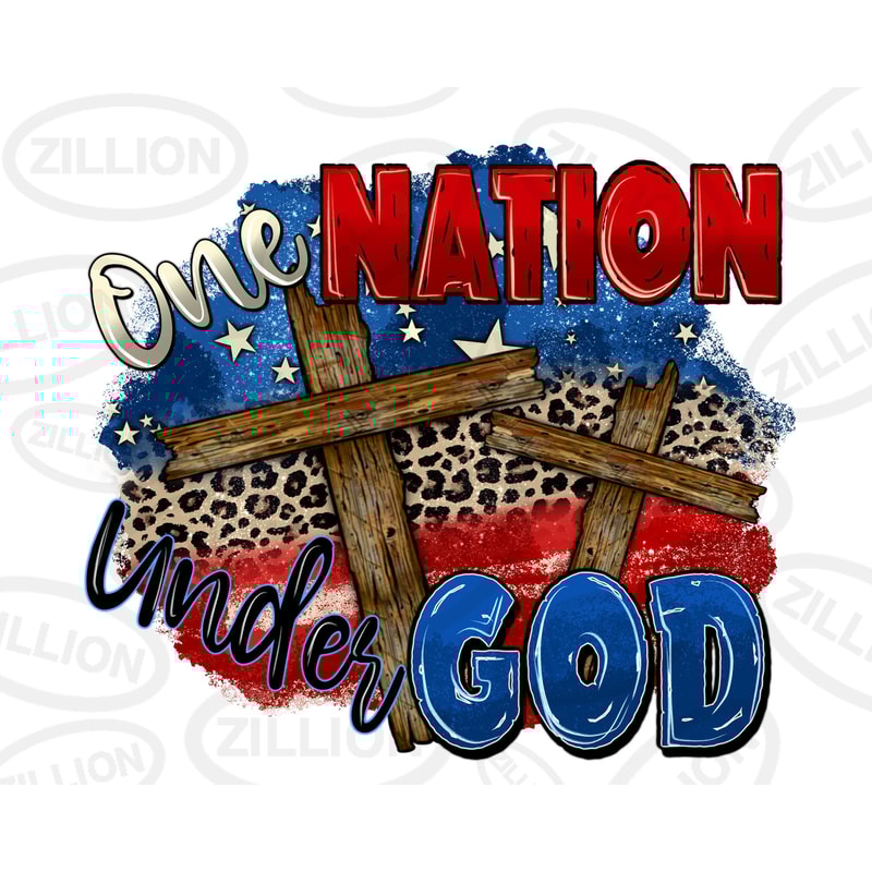 One nation under god png sublimation design download, cross png, 4th of July png, Christian png, Independence Day png, sublimate download.jpg