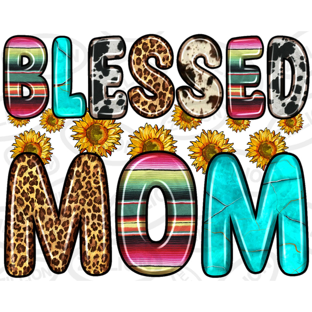 Blessed mom sunflower png sublimation design download, Mother's Day png, western png background, mama png, sublimate designs download.jpg