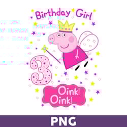 peppa pig 3 birthday girl png, girl birthday png, 832